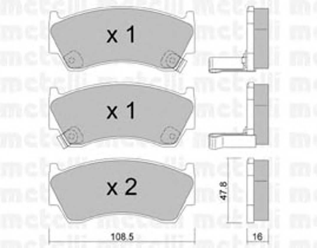 Комплект тормозных колодок дисковый тормоз METELLI 22-0277-0