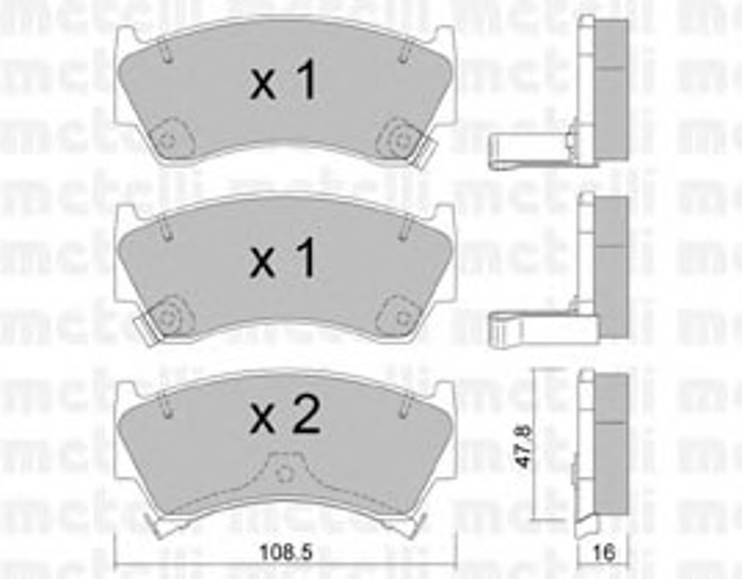 Комплект тормозных колодок дисковый тормоз METELLI 22-0278-0