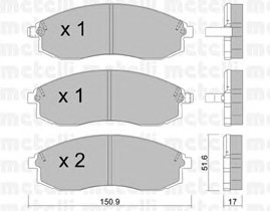 Комплект тормозных колодок дисковый тормоз METELLI 22-0306-0