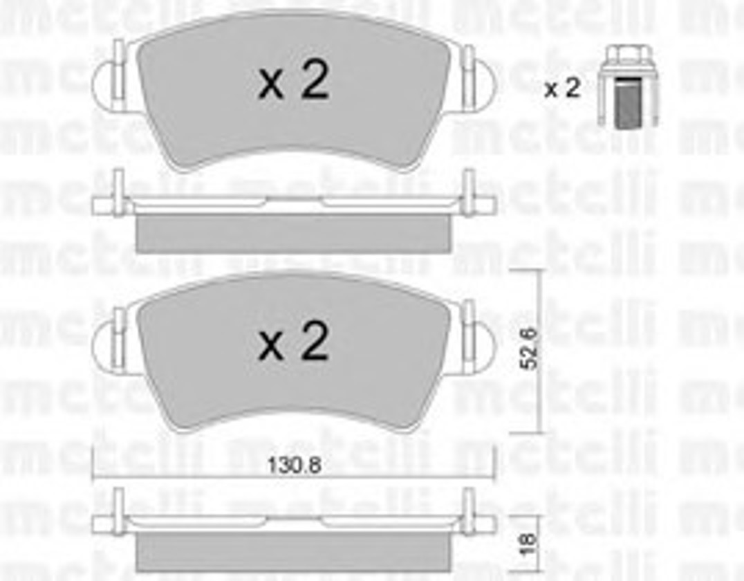 Комплект тормозных колодок дисковый тормоз METELLI 22-0313-0