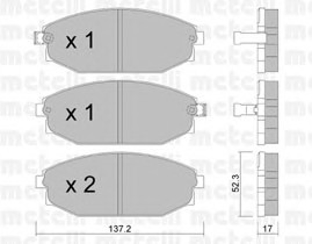 Комплект тормозных колодок дисковый тормоз METELLI 22-0363-0