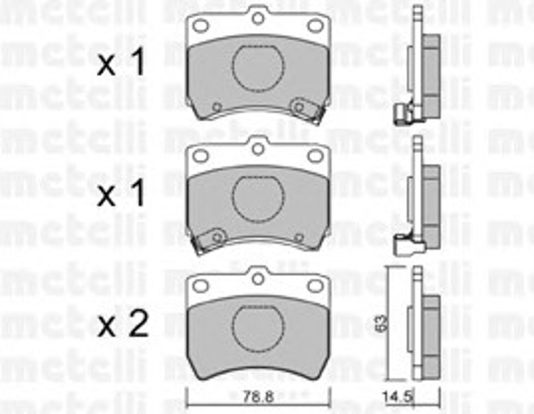Комплект тормозных колодок дисковый тормоз METELLI 22-0370-0
