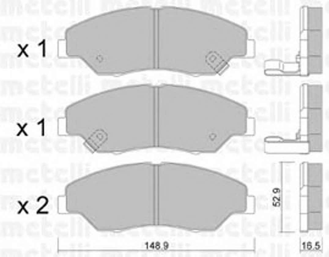 Комплект тормозных колодок дисковый тормоз METELLI 22-0376-0