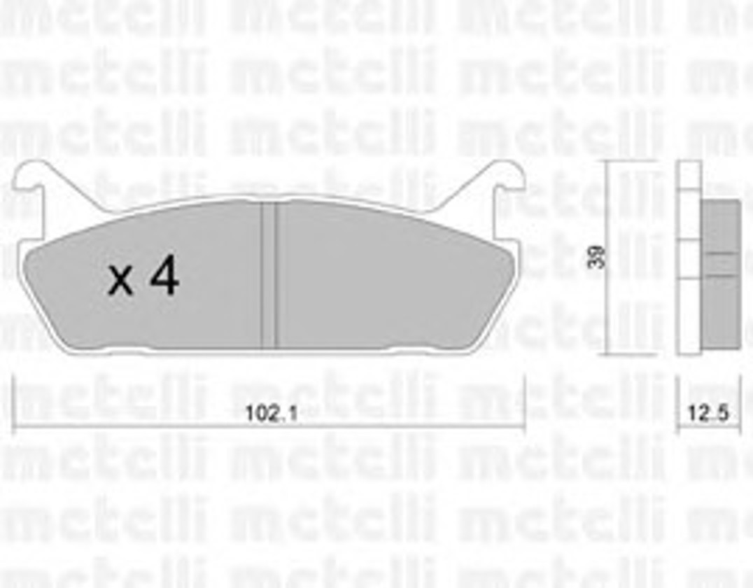 Комплект тормозных колодок дисковый тормоз METELLI 22-0390-0