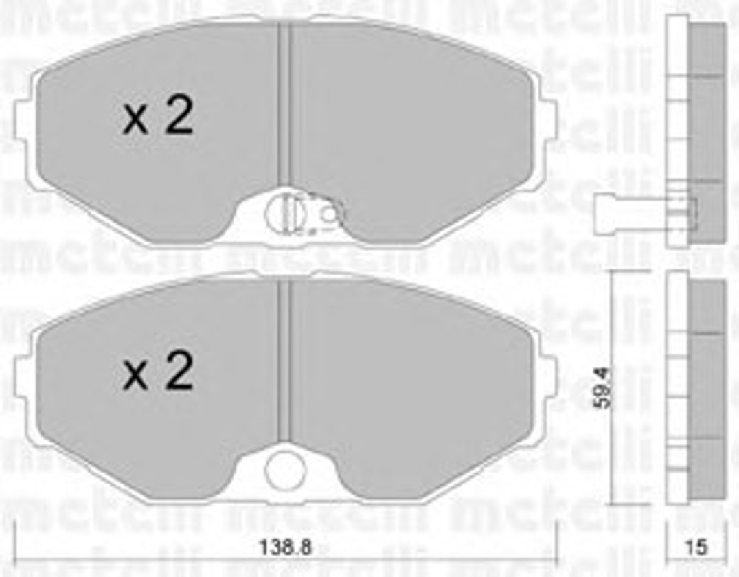 Комплект тормозных колодок дисковый тормоз METELLI 22-0405-0