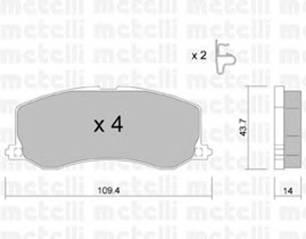 Комплект тормозных колодок дисковый тормоз METELLI 22-0417-0