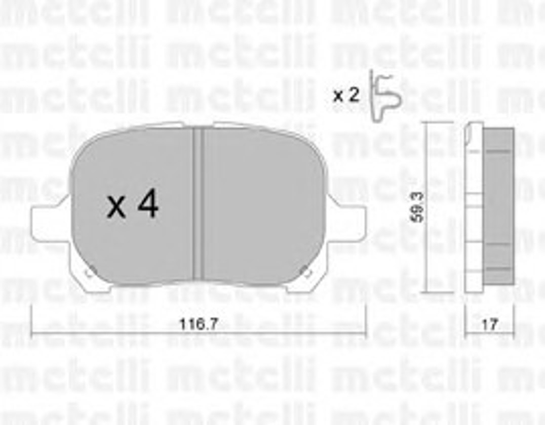 Комплект тормозных колодок дисковый тормоз METELLI 22-0429-0