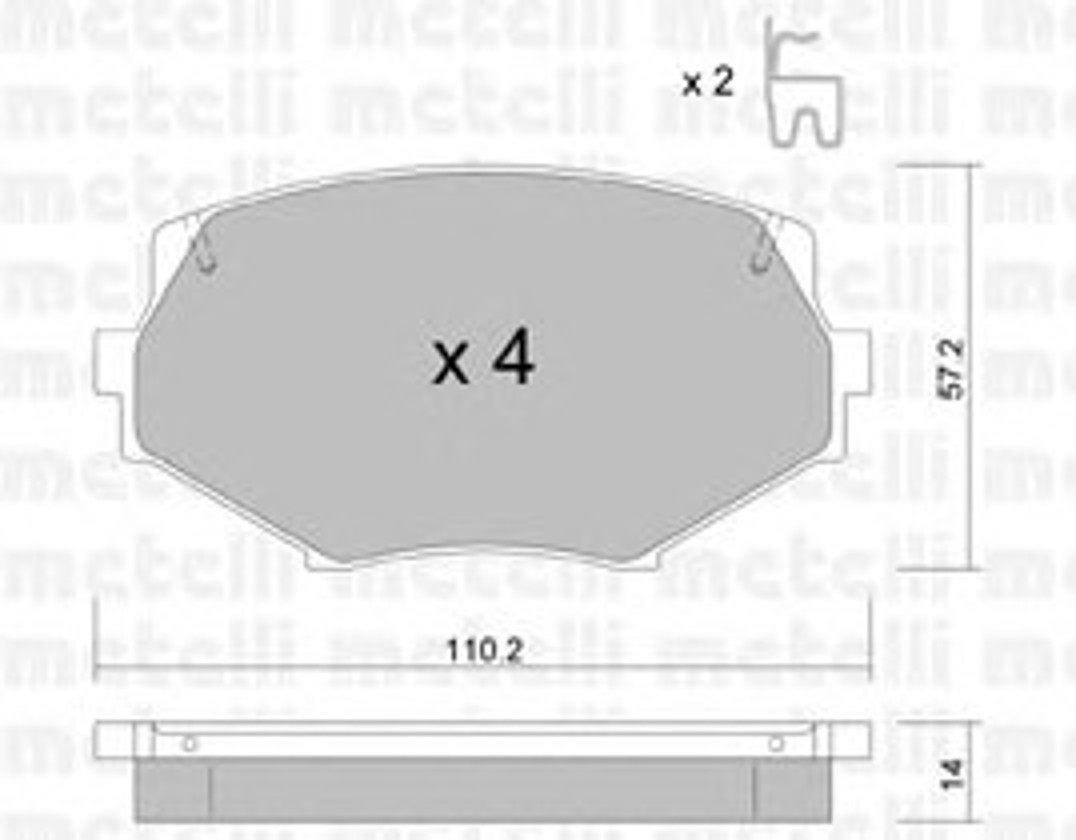 Колодки тормозные дисковые METELLI 22-0472-0