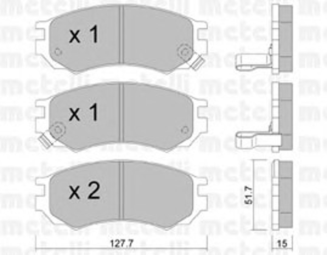Комплект тормозных колодок дисковый тормоз METELLI 22-0488-0
