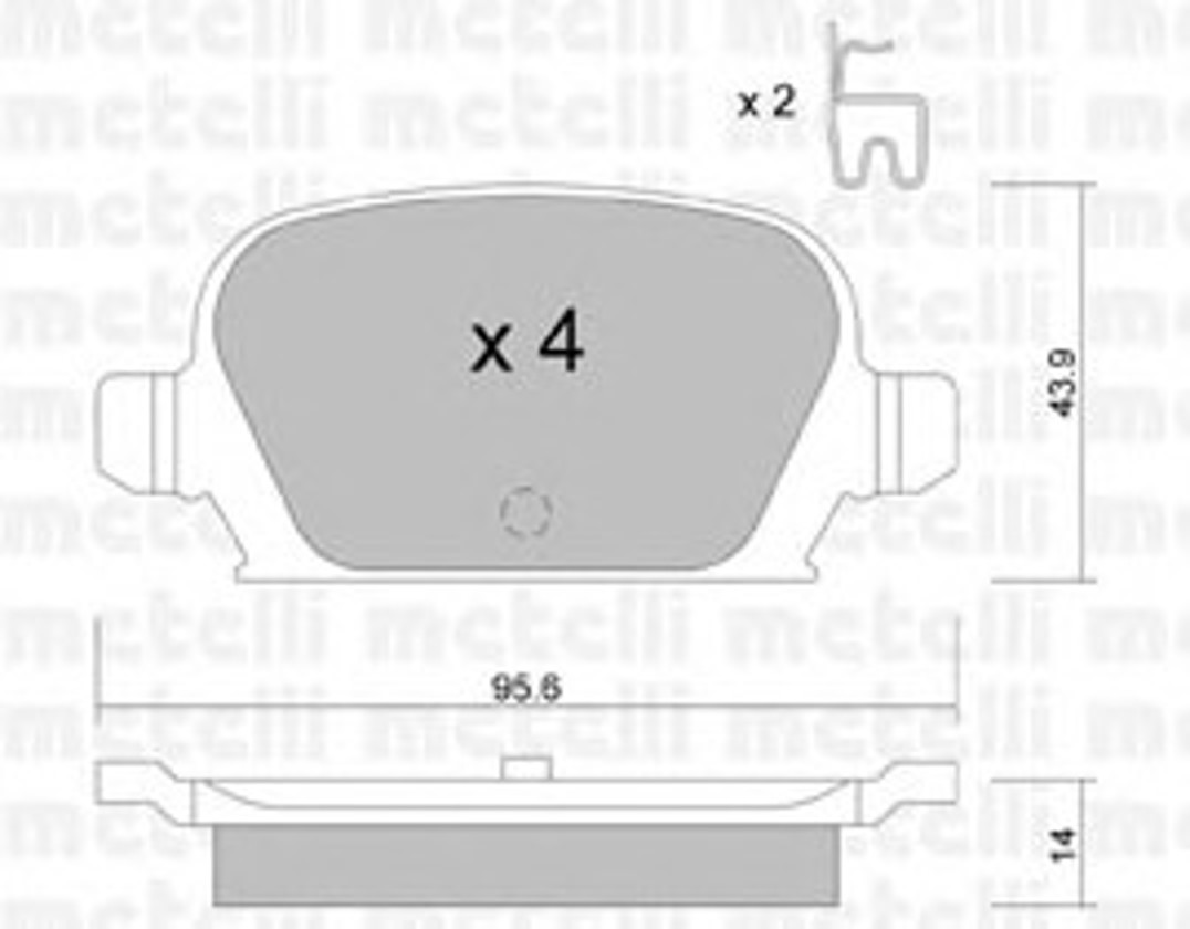 Комплект тормозных колодок дисковый тормоз METELLI 22-0541-0