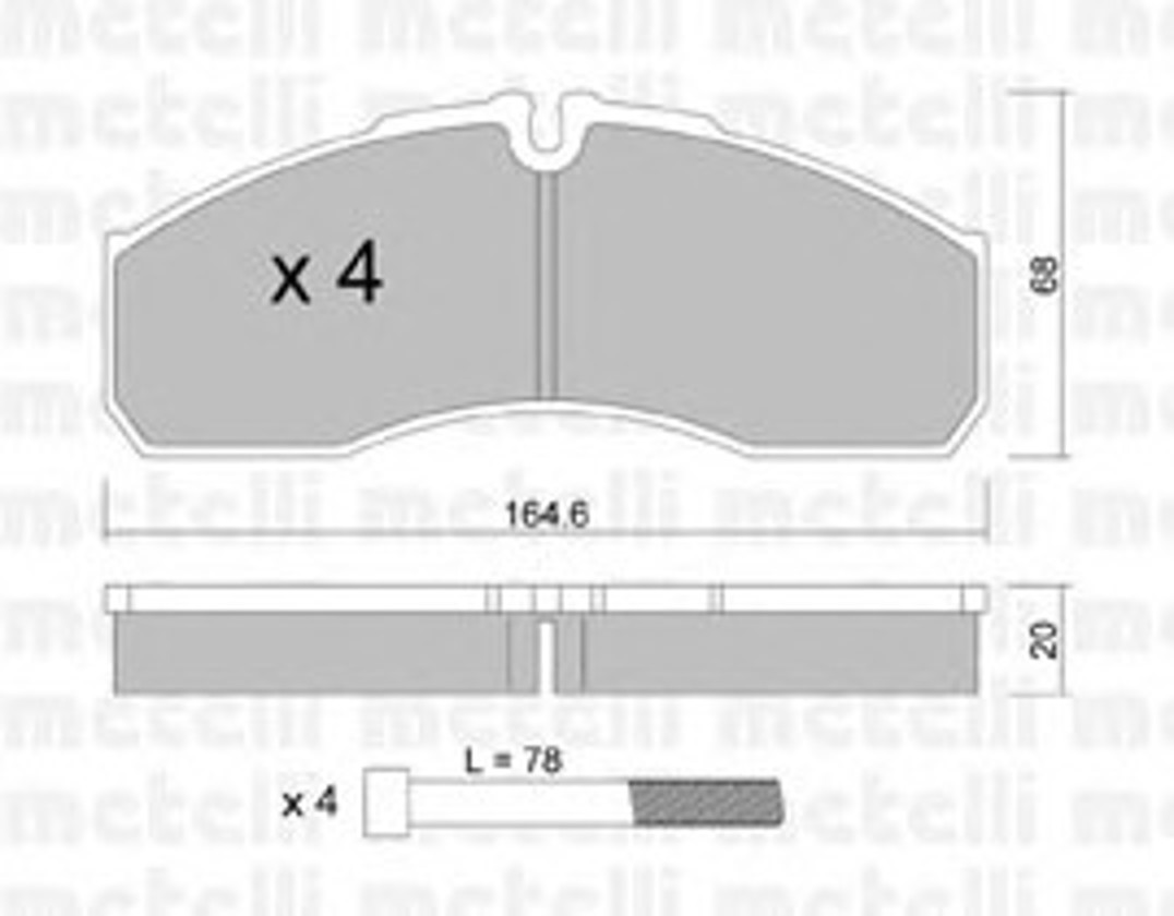 Колодки тормозные дисковые METELLI 22-0578-0