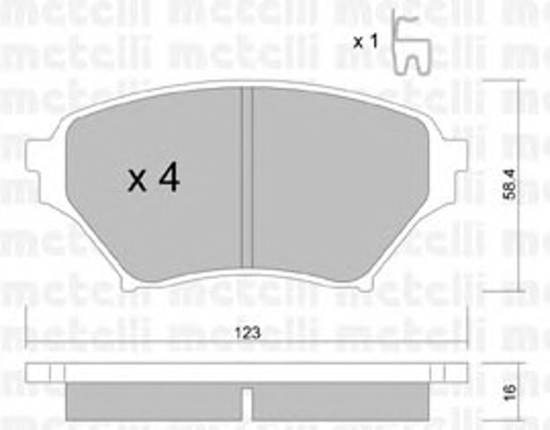 Колодки тормозные дисковые METELLI 22-0607-0