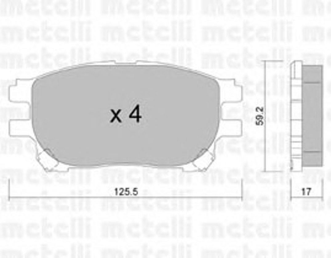Колодки тормозные дисковые METELLI 22-0615-0