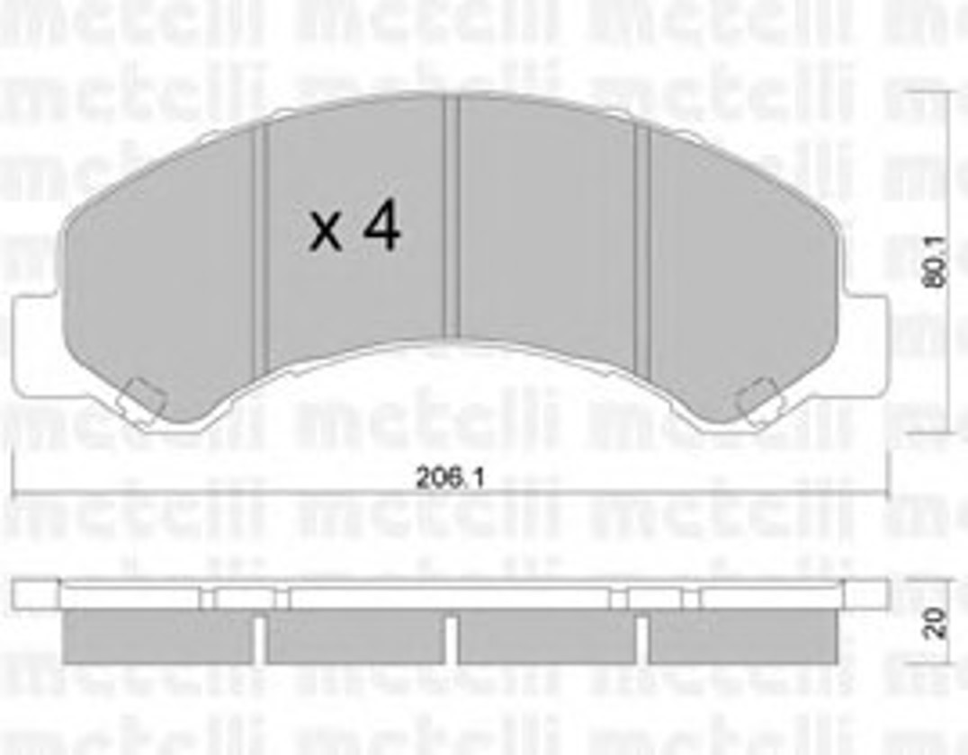 Колодки тормозные дисковые METELLI 22-0621-0