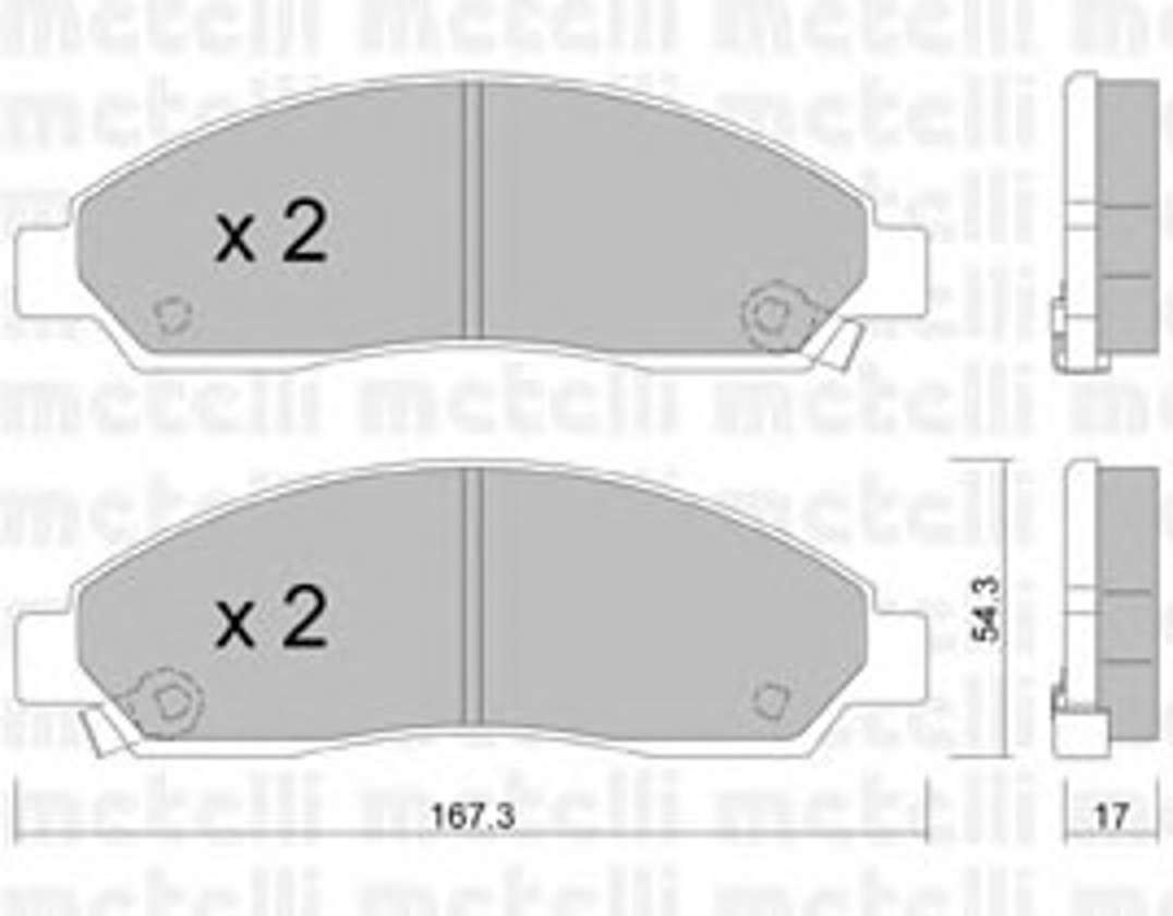 Колодки тормозные дисковые METELLI 22-0731-0