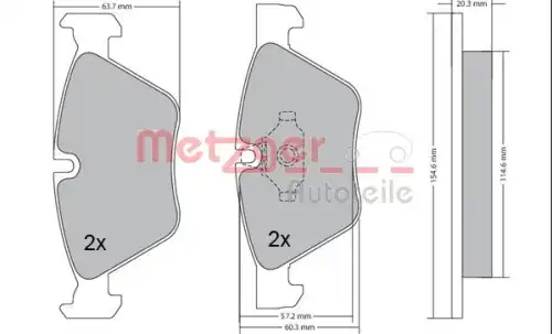 Колодки тормозные дисковые METZGER 1170078