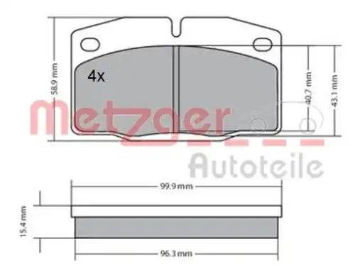 Колодки тормозные дисковые METZGER 1170234