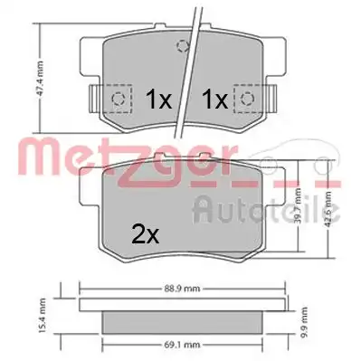 Колодки тормозные дисковые METZGER 1170337
