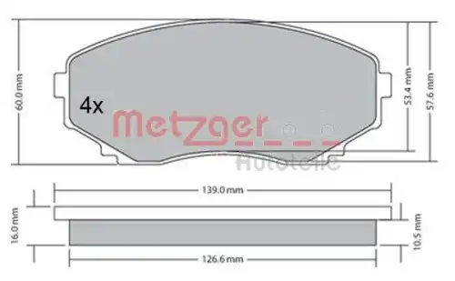 Колодки тормозные дисковые METZGER 1170375