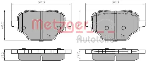 1170943 колодки тормозные дисковые METZGER 1170943