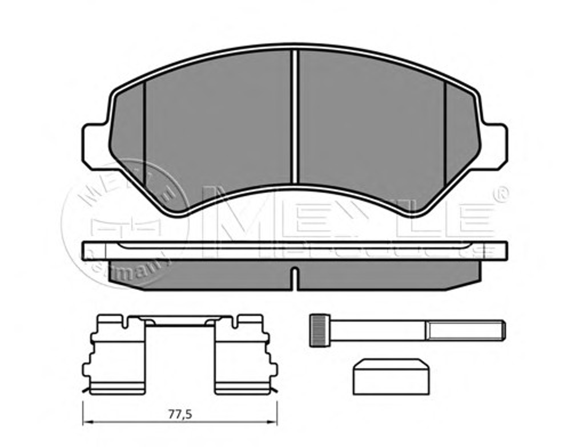 Колодки тормозные дисковые MEYLE 025 244 6619/W1