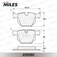 Колодки тормозные bmw e60/e61 задние ceramic MILES E510282