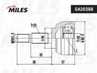 Ga20388 шрус наружный renault clio 1.4-1.5d 04- (gsp 850092) ga20388 MILES GA20388