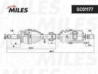 Gc01177 привод в сборе hyundai santa fe 06- 2.7 лев. MILES GC01177