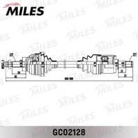 Gc02128 привод в сборе vw caddy/skoda favorit/felicia 1.3-1.9d прав. (gkn 301469) gc02128 MILES GC02128