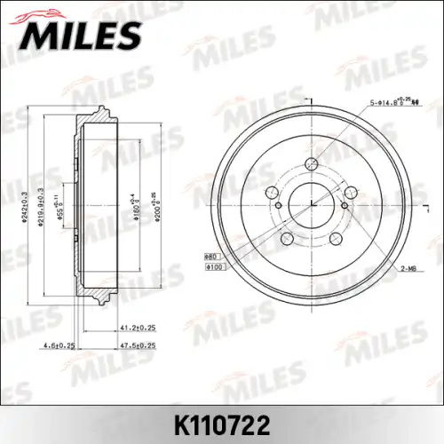 K110722 барабан тормозной MILES K110722