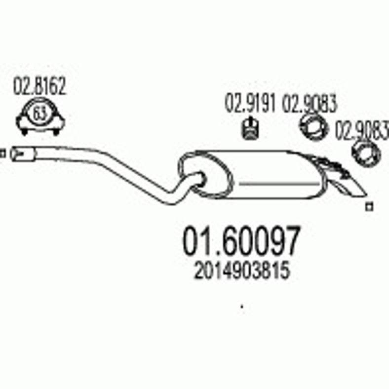 Глушитель выхлопных газов конечный MTS 01.60097