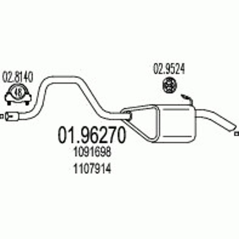 Глушитель выхлопных газов конечный MTS 01.96270