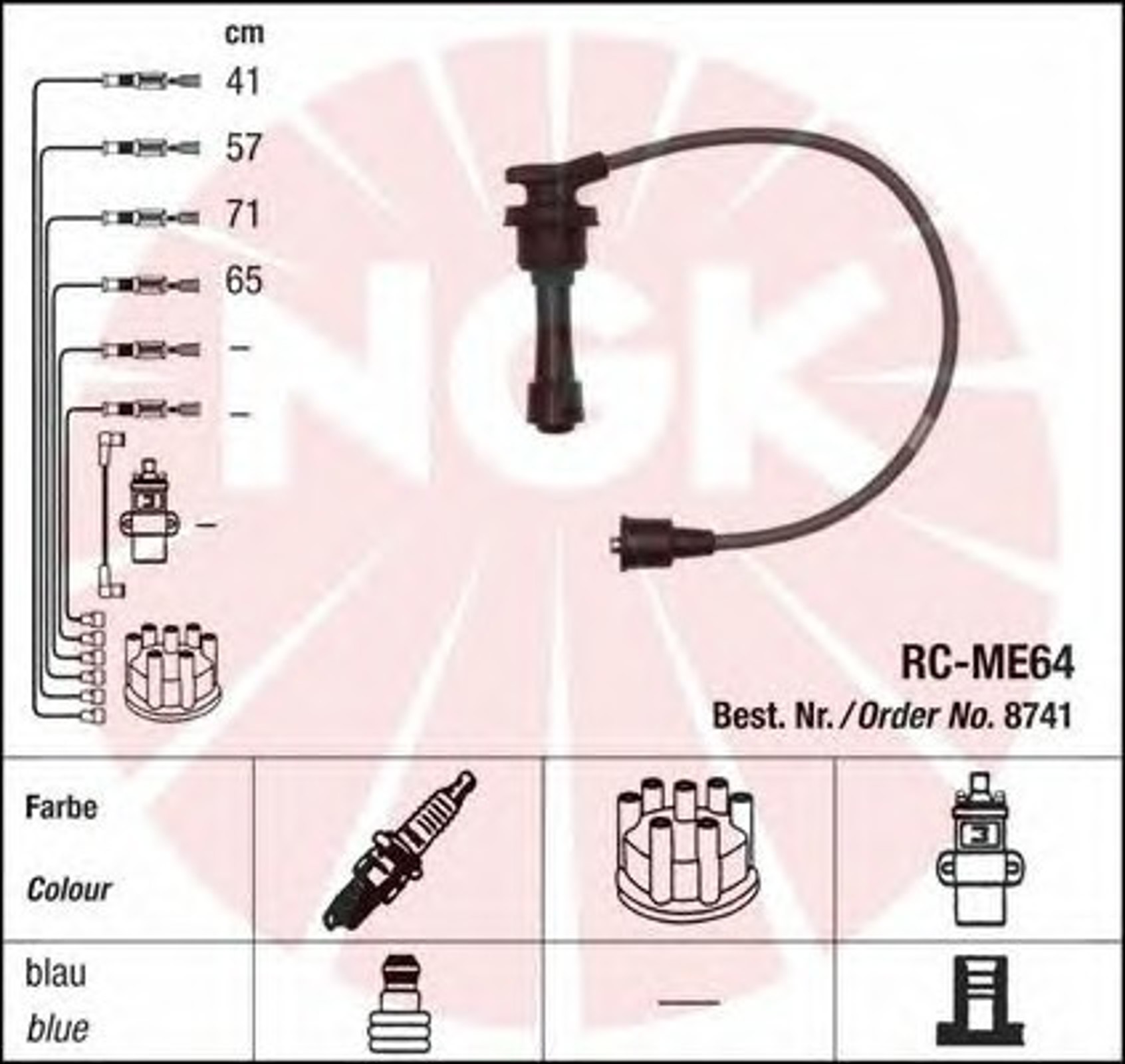 Комплект проводов зажигания NGK 8741
