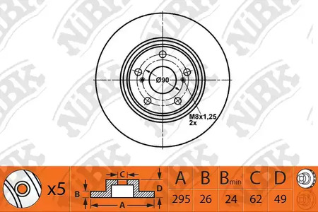 Тормозной диск передний NIBK RN1471