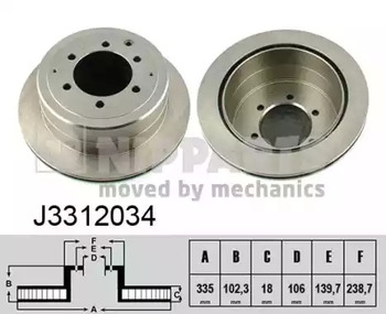Тормозные диски NIPPARTS J3312034