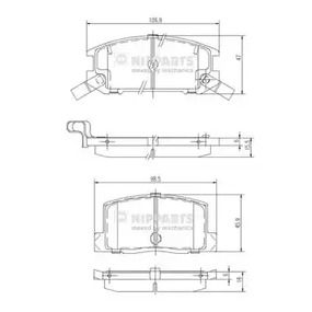 Тормозные колодки дисковые NIPPARTS J3612009