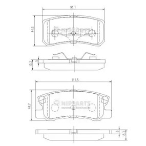Колодка тормозная дисковая комплект задний NIPPARTS J3615010