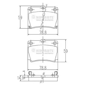 Колодки тормозные дисковые NIPPARTS J3615011