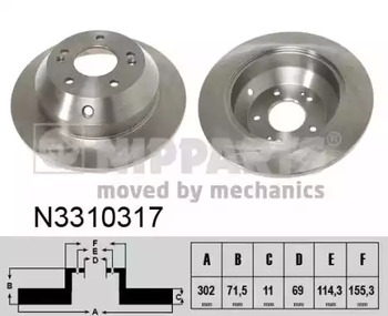 Диск тормозной NIPPARTS N3310317