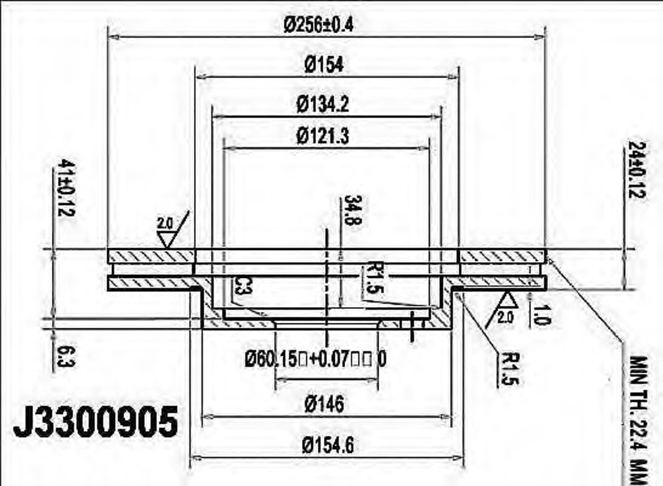 Диск тормозной NIPPARTS J3300905