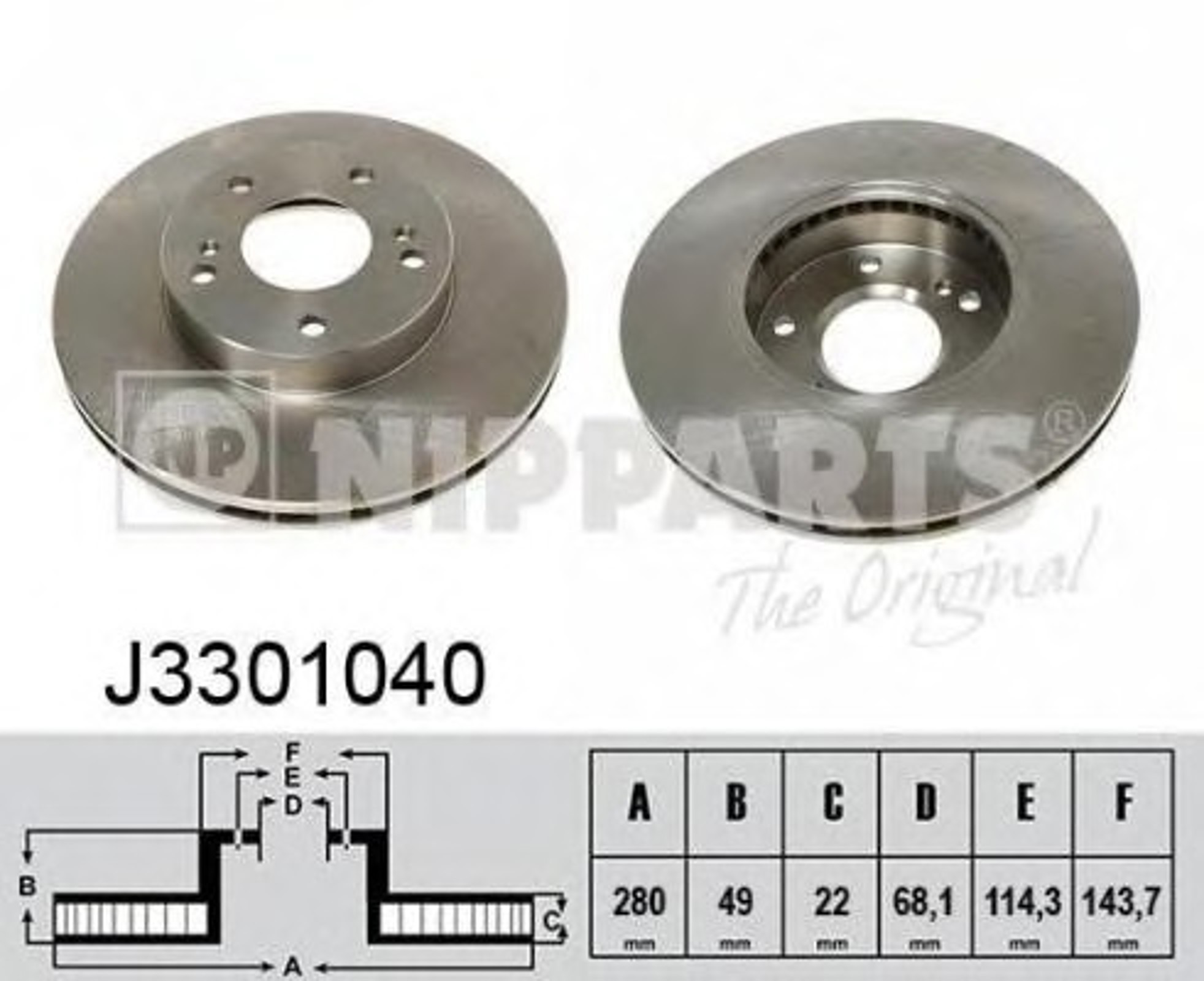 Диск тормозной NIPPARTS J3301040