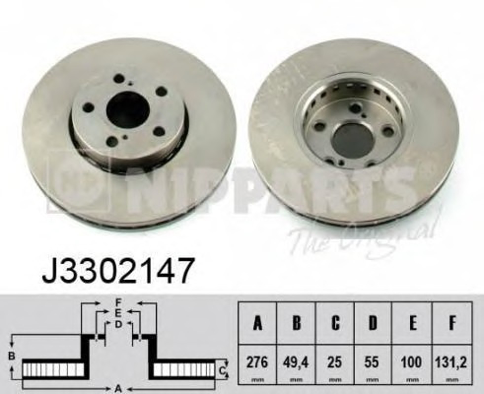 Диск тормозной NIPPARTS J3302147