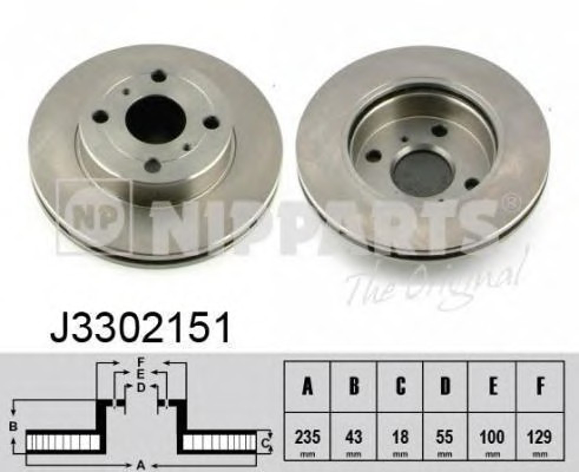 Диск тормозной NIPPARTS J3302151