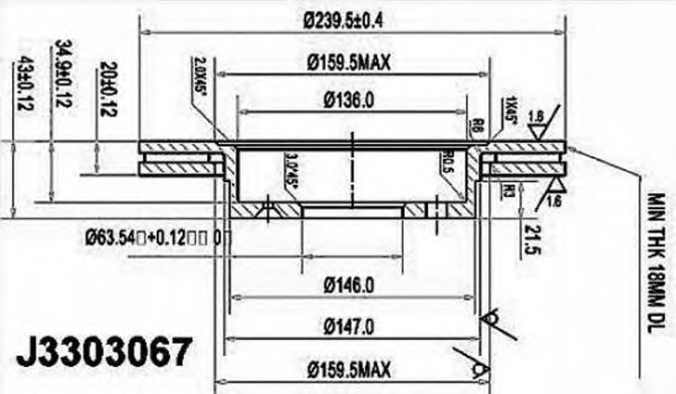 Диск тормозной NIPPARTS J3303067