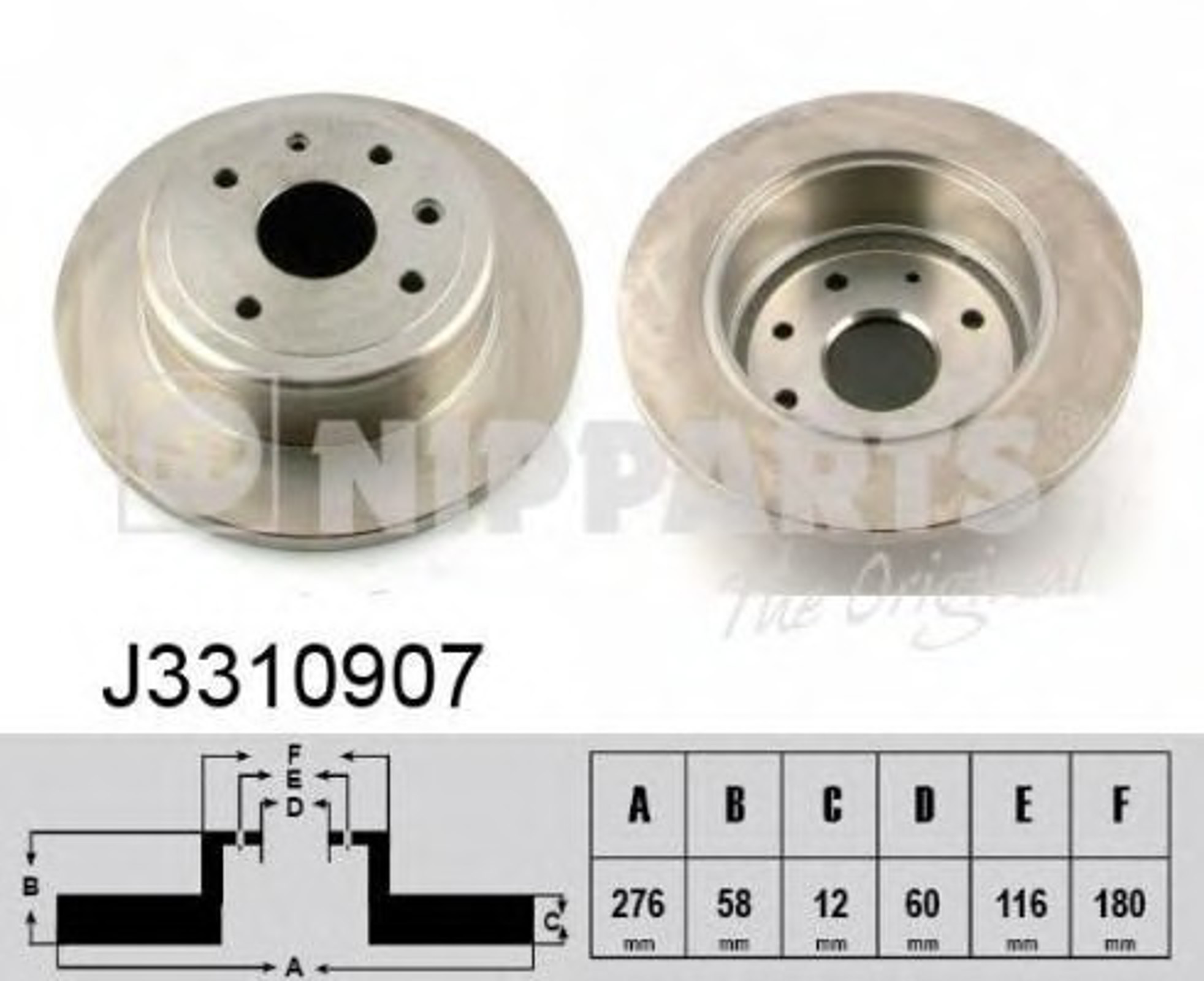 Диск тормозной NIPPARTS J3310907
