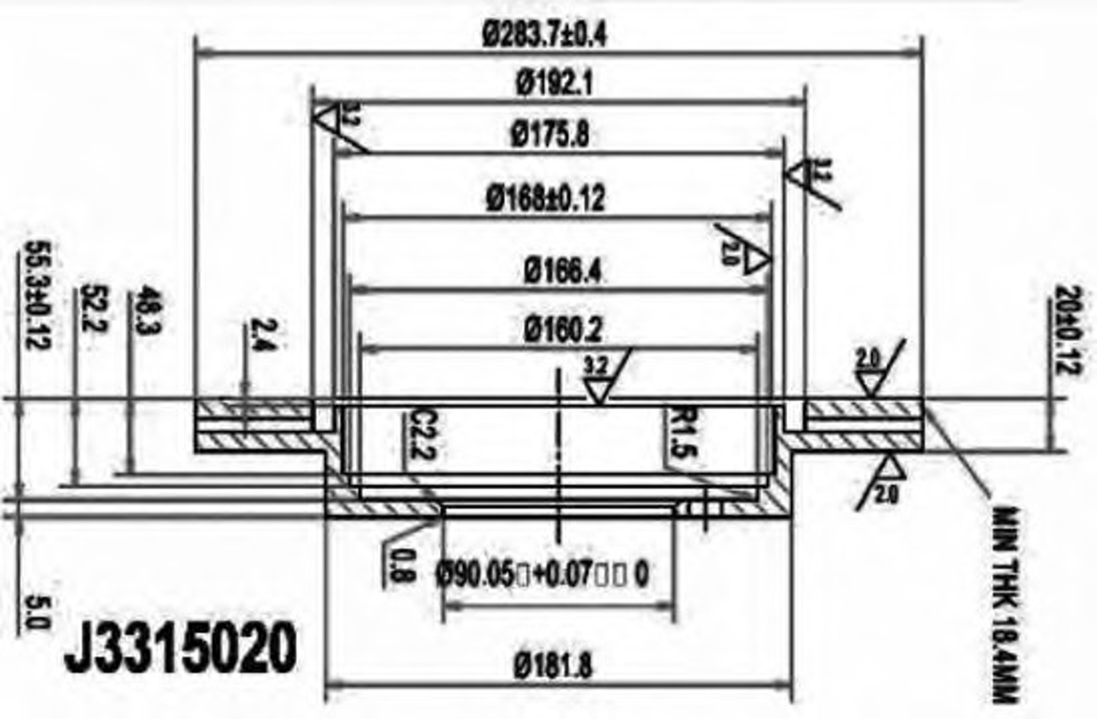 Диск тормозной NIPPARTS J3315020