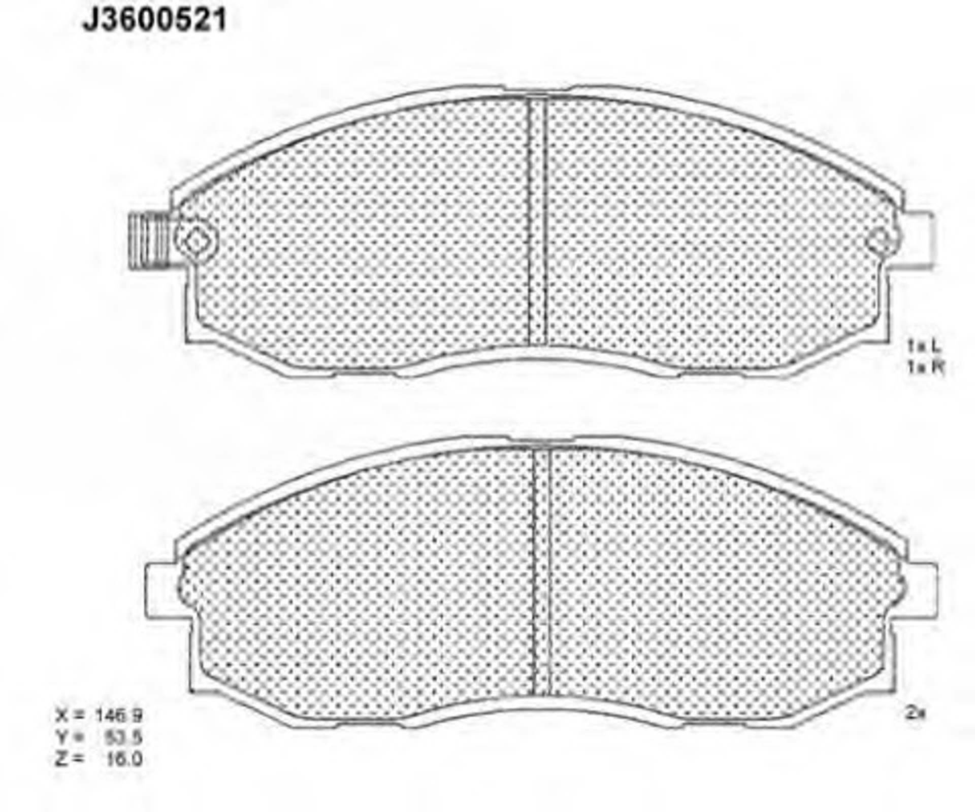 Колодки тормозные дисковые NIPPARTS J3600521