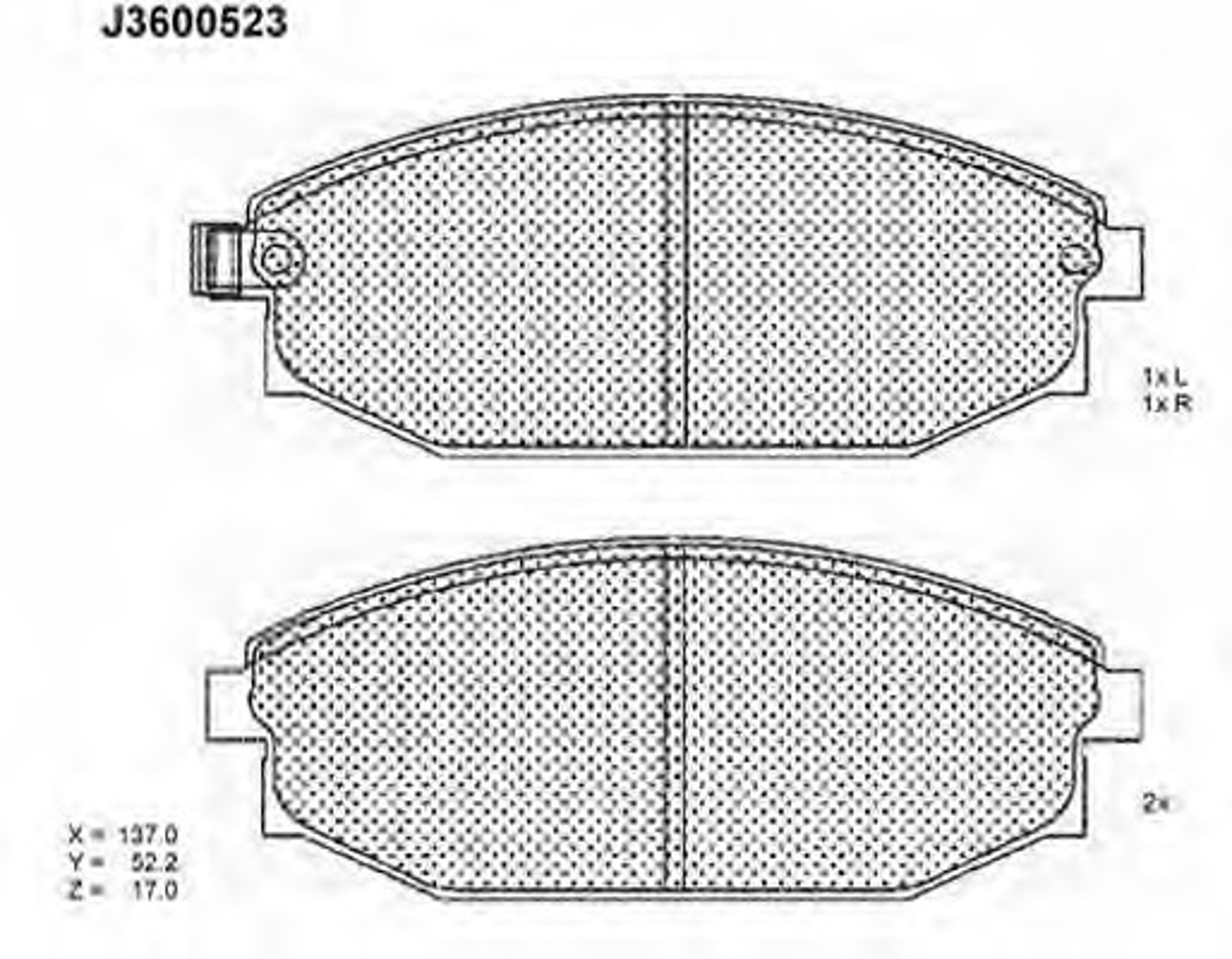 Колодки тормозные дисковые NIPPARTS J3600523