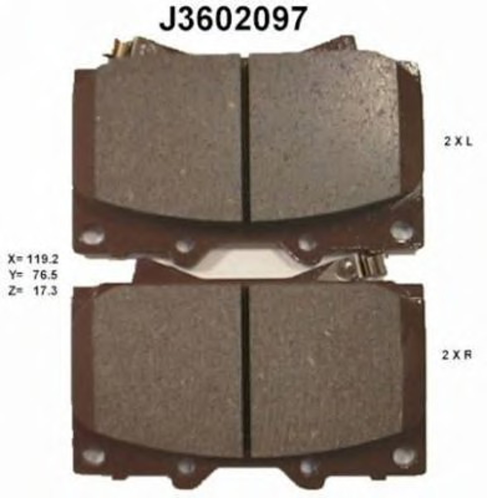 Колодки тормозные дисковые комплект NIPPARTS J3602097