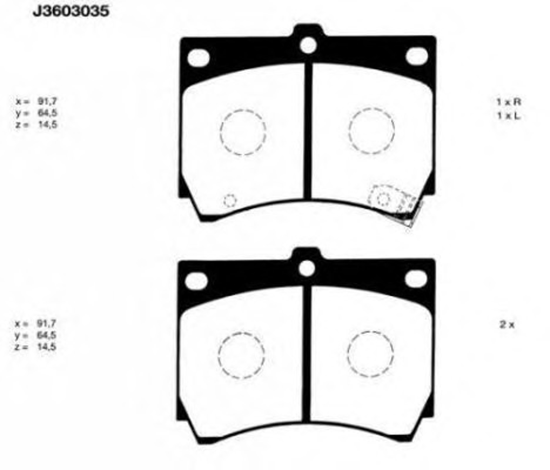 Колодки тормозные дисковые NIPPARTS J3603035